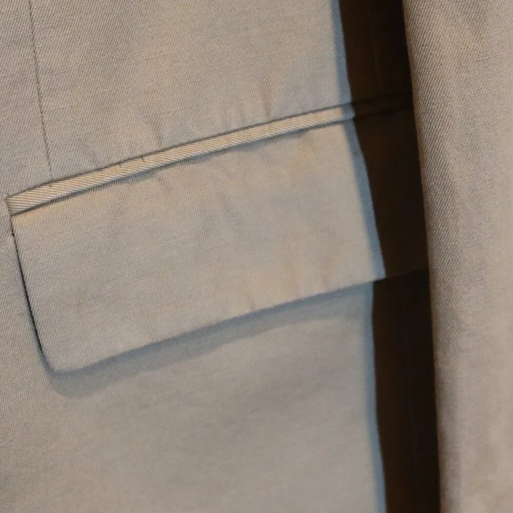 Banana Republic Men 42R Blazer Jacket Linen Tan Khaki Wedding formal office even